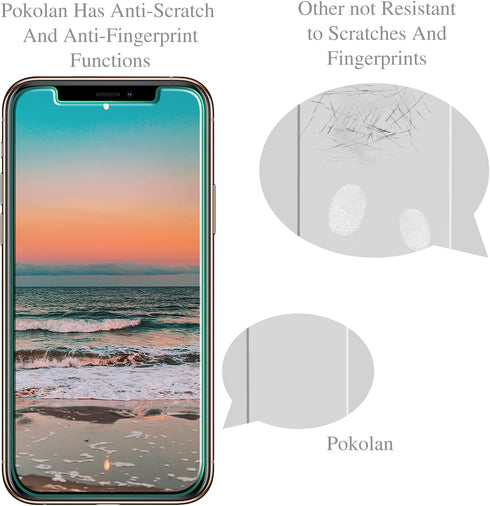 Pokolan 3-Pack Tempered Glass Screen Protector for iPhone 11 Pro, XS, X - 9H Hardness, Easy Install, Bubble-Free