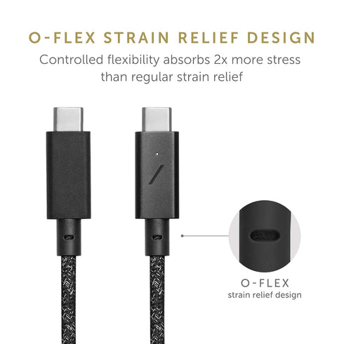 Native Union Type-C Desk Cable – USB-C to USB-C 8ft Ultra-Strong Non-Slip Charging Cable with Anchor Weight Compatible with iPhone 15, MacBook Pro 13" M1/ M2, Air 13"/15", Surface Go 3 (Cosmos)