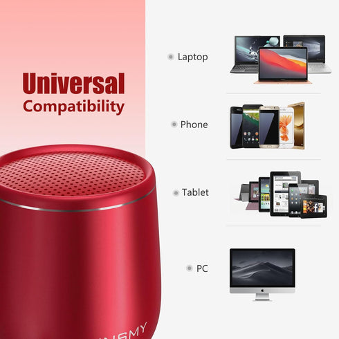 INSMY Small Bluetooth Speaker, Waterproof Mini Portable Wireless Speaker, Punchy Bass, Built-in Mic for Hiking