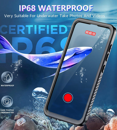 IP68 Waterproof Dustproof Case for Samsung Galaxy S24 - Shockproof with Screen Protector for Galaxy S24 (Black)