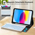 KVAGO Keyboard Case for iPad 10th Generation 10.9" (2022) - Bluetooth Keyboard, 7 Color Backlit, Smart Folio Blue