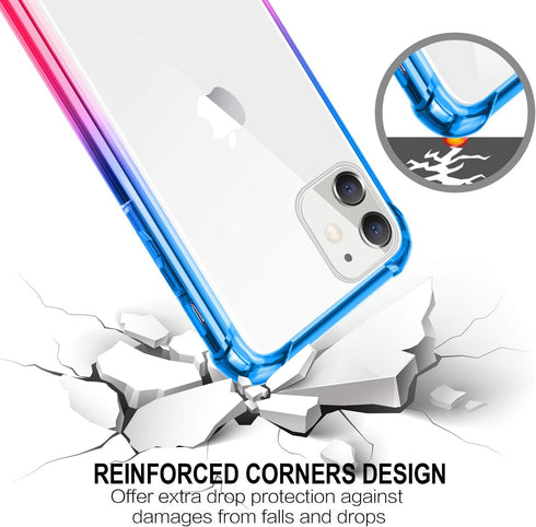 Salawat Clear iPhone 11 Case - Cute Gradient Anti Scratch Slim Cover with Reinforced TPU Bumper for iPhone 11