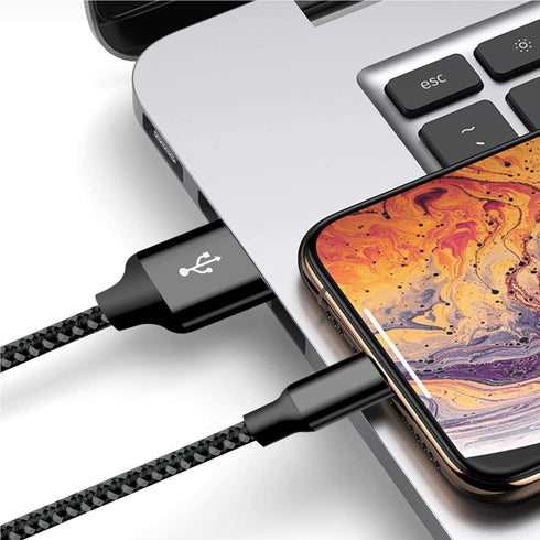 cugunu iPhone Charger, 5 Pack 3/3/6/6/10FT MFi Certified USB Lightning Cable, Fast Charging, Black Gray