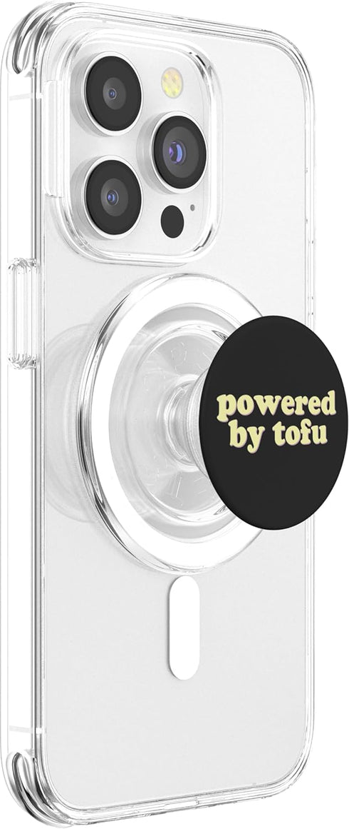 Powered by Tofu Co. Powered by Tofu | Funny Vegan Vegetarian Pride Plant-Based PopSockets MagSafe PopGrip for iPhone