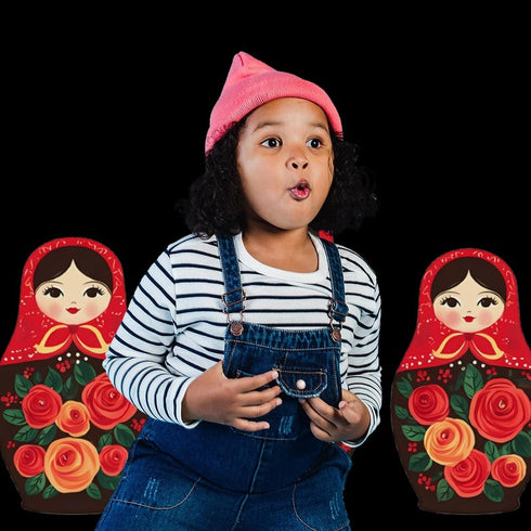 Generic Russian Nesting Dolls Funny Backdrop Background for Photography Photo Photoshoot Screen Parties Curtain