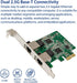 Syba Dual 2.5 Gigabit Ethernet PCI-E Network Expansion Card, RJ45 LAN Adapter, Low Profile Bracket