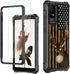 Shop TCL ION X & ION V Case with Glass Screen Protector, Heavy Duty Rugged PC & TPU Bumper, American Flag Deer Design.