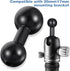 Exircy 20mm 17mm 17mm Aluminum Ball to Ball Adapter Extension Connector, Black Balls Mount Arm for GPS Devices