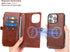 MInCYB 13 for iPhone MagSafe Wallet Case Detachable Magnetic Wallet with RFID Blocking, PU Leather Zipper & Strap