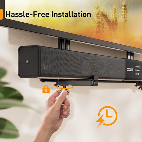 Perlegear Soundbar Mount, Under TV Sound Bar Mount with Holes/Without Holes, Non-Slip Base Holder