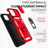 SunStory iPhone 14 Plus Case - with HD Screen Protector & Slide Camera Cover & Rotated Ring Kickstand - Red