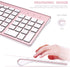 FENIFOX Wireless Keyboard and Mouse, Full-Size Compact, Whisper-Quiet, Compatible with Mac PC Laptop, Rose Gold Pink