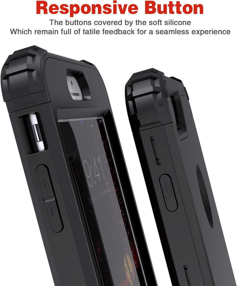 IDweel for iPhone 8 Plus Case, 3 in 1 Shockproof Slim Hybrid Heavy Duty Hard PC Cover with Tempered Glass Protector,