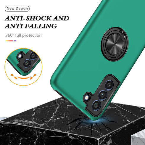 Galaxy S21 FE Case, Military Grade Shockproof with Built-in Ring Holder Kickstand Car Mount Armor for Galaxy S21 FE