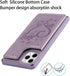 Cavor Card Holder Case for iPhone 11 Pro Max - PU Leather Shockproof Wallet with Credit Card Slots, Heart Purple