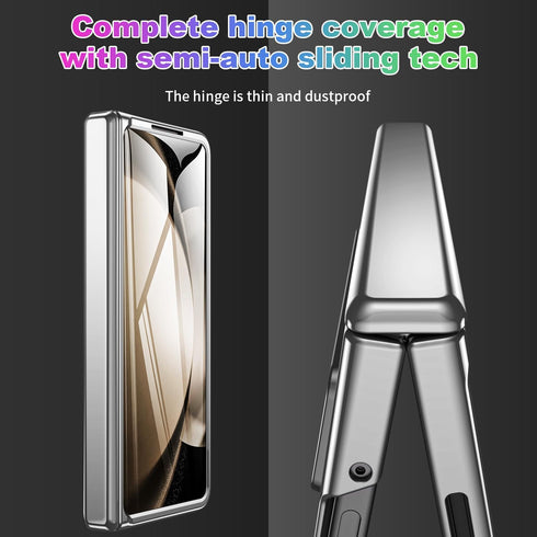 Samsung Galaxy Z Fold 5 Cover: Sleek Clear Electroplated Stand Protective Case - Elegant Anti-Scratches Luxury for