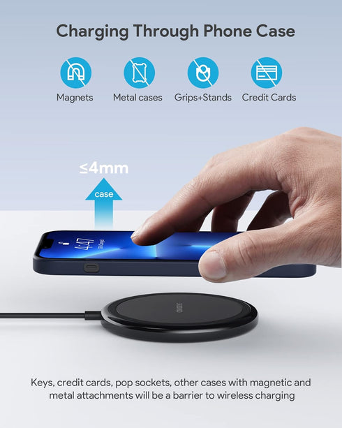 Wireless Charger, 15W Max Fast Wireless Charging Pad 2-Pack, Compatible with iPhone 15/15 Pro/15 Plus/15 Pro Max/14/14