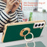 Compatible with Samsung Galaxy S21 Case, Finger Ring Holder Rose Gold Plating Design for Women, Shockproof TPU Bumper