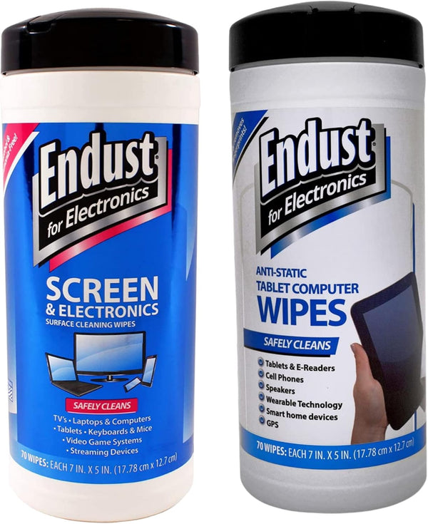 Endust For Electronics Screen Cleaner Wipes, 140 Count (Pack of 2), Pre-Moistened, Alcohol & Ammonia Free