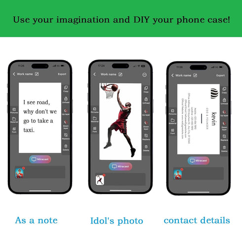 DIY E-Ink Phone Case for iPhone 14 Pro Max, Smart Photo Rear Projection Customizable Phone Case, Instantly Display