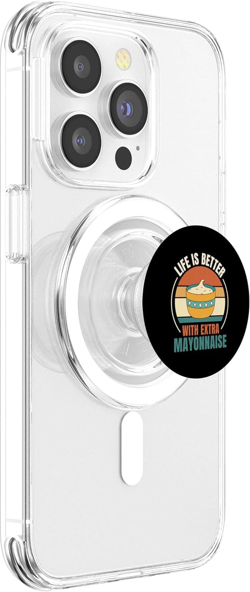 Retro Life Is Better With Extra Mayonnaise Lover Vintage Life Is Better With Extra Mayonnaise Food Lover PopSockets