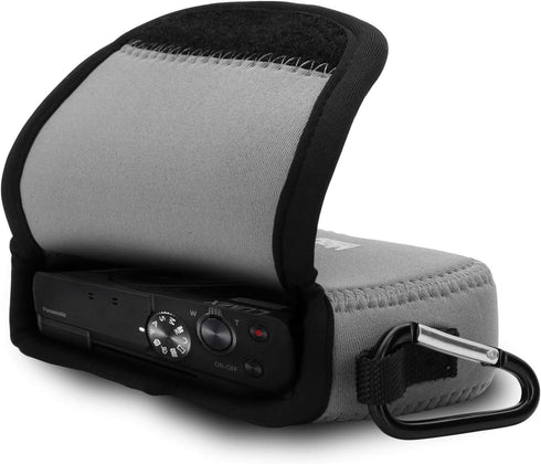 MegaGear Neoprene Camera Case Bag ''Ultra Light'' with Carabiner for Panasonic Lumix DC-ZS80, DC-ZS70, DMC-ZS100,