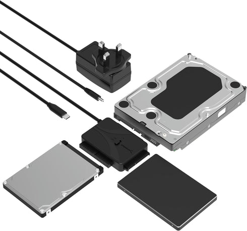SABRENT USB Type-C to SSD/SATA/IDE Hard Drive Converter, 2.5/3.5/5.25-INCH with UL Power Supply & LED Activity Lights