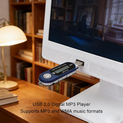 Tangxi 2.0 MP3 MP3 32GB USB Player with Earphone, USB Music Player Stick with FM Radio, Support TF Card, Portable LCD