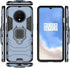 LuluMain Metal Ring Grip Kickstand Case for OnePlus 7T, Shockproof Hard Bumper, Dual Layer Rugged Cover, Navy Blue