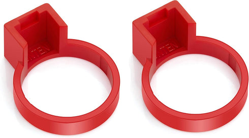 Tesla Model 3/Y Charger Lock for J1772 Adapter - Red, 2PACK (Works with Non Flange Adapter, Not for Model S/X)