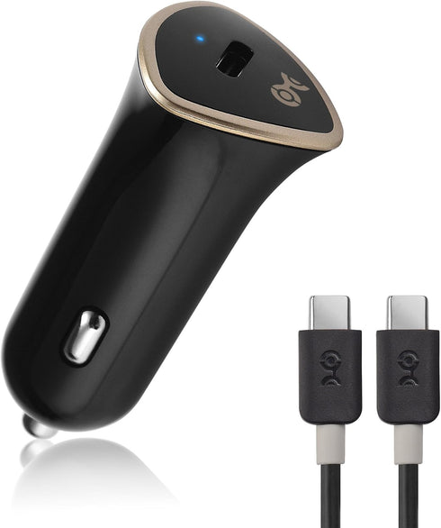 Cable Matters 15W / 3A USB-C Car Charger in Black with 3 ft USB-C to USB-C Cable, Compatible with iPhone 15 Series