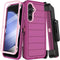 Shop Samsung Galaxy S23 FE Case (6.4") - Rugged Burgundy Cover with Belt Clip, Kickstand & Built-in Screen Protector.