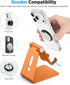 OMOTON Adjustable Cell Phone Stand, Aluminum Desktop Cellphone Stand with Anti-Slip Base and Convenient Charging Port