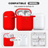 R-fun Compatible with AirPods Case Cover, Soft Silicone Protective Cover with Keychain, Red