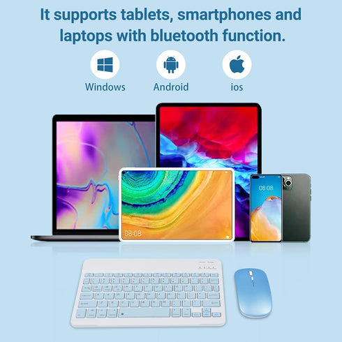 Wireless Bluetooth Keyboard and Mouse Combo, Ultra-Thin 2.4 GHz Wireless for iPad Pro/Air/9.7 & Other iOS Android