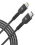 GALVANOX Short Lightning Charging Cable, 3 Pack, Apple MFi Certified USB C to Lightning, 1ft Braided Charger Cords