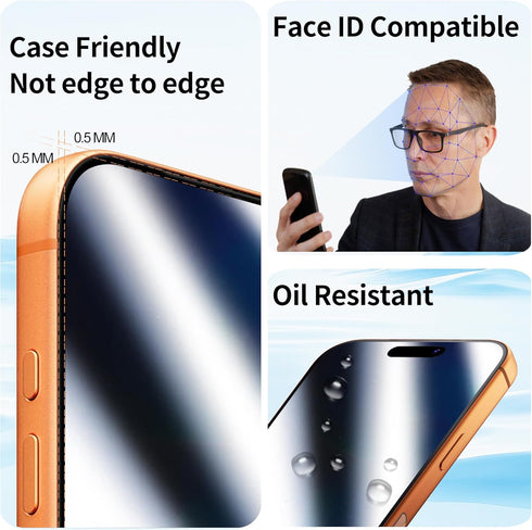 Ivachell 2 Pack 17 (6.9 inch Mirror Screen Protector for iPhone Pro Max Privacy Tempered Glass Mirrored Effect Anti-Spy
