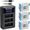 Kastar 3-Pack Battery and LCD Triple USB Charger for GoPro HERO12, HERO11, HERO10, HERO9 Cameras
