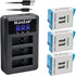 Kastar 3-Pack Battery and LCD Triple USB Charger for GoPro HERO12, HERO11, HERO10, HERO9 Cameras