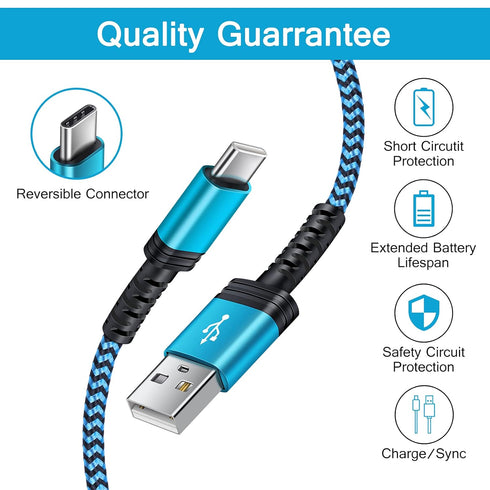 6FT Fast Charging C Charger Cable Type C Car Android Phone Charger for Moto G Stylus/Play/Power, Samsung Galaxy
