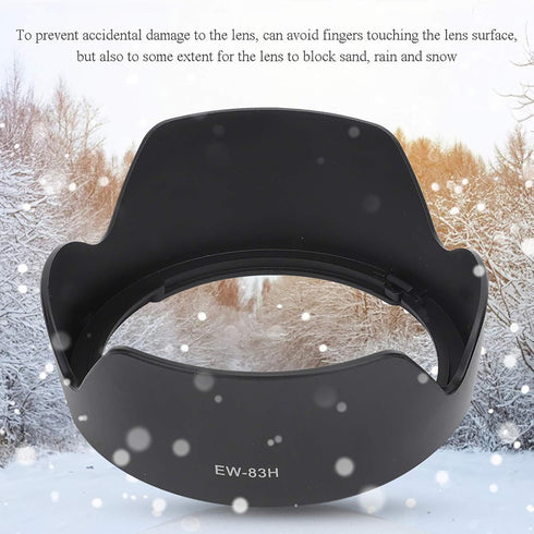 2PCS Camera Lens Hood EW-83H for Canon EF 24-105mm f/4L is USM Lens, Black Plastic Mount