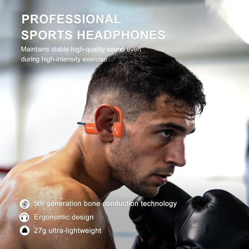 6.0 Swimming IP68 32GB MP3 Bluetooth Headphones, Waterproof Bone Conduction Headphones, Liquid Silicone Wireless Open