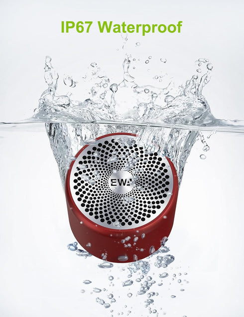 EWA Travel Case Packed, A106 Pro Portable Bluetooth Speaker, IP67 Waterproof, Perfect Mini Speaker for Shower & Car