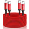 15FT USB C to USB C Cable 2-Pack, 60W/3A Fast Charge for Samsung Galaxy S20 S21, MacBook, iPad Pro, PS5, Xbox.