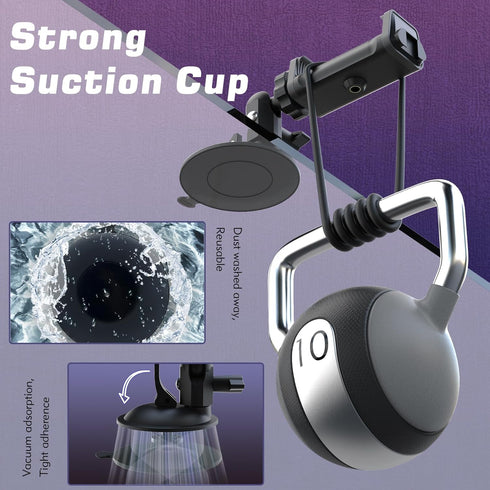 Shower Mirror Phone Holder, Suction Cup Mirror Phone Mount for Shower Mirror Bathroom Glass Kitchen Tile, TikTok