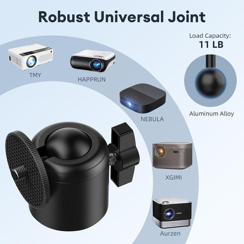 SuppoHold 1/4'' 11.8''~18.5'' Projector Mount Stand Compatible with Nebula/XGIMI/TMY/HAPPRUN and More, Metal Base