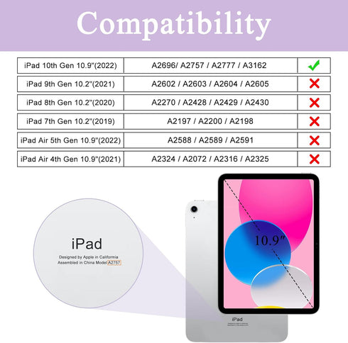 Soke iPad 10th Generation Case with Keyboard, 10.9-inch 2022, Magnetic Detachable Wireless Bluetooth & Backlit Keys