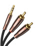 UGREEN 3.5mm to 2 Male RCA Cable, Braided Hi-Fi Sound Auxiliary RCA Y Splitter, 3.3FT, Metal Shell Shielded Aux RCA Y