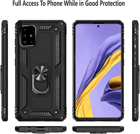 STARSHOP Compatible with Samsung Galaxy S20 FE 5G Phone Case, Military Grade Shockproof Cover with Tempered Glass