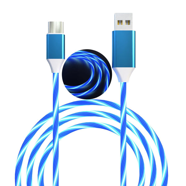 Light up USB C Charger Cable, Type-C LED Charging Cord, USB A to USB C Light Up Charger with TPE Material, Compatible